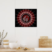 Poster Animal tribal Black Red Wolf (Cuisine)