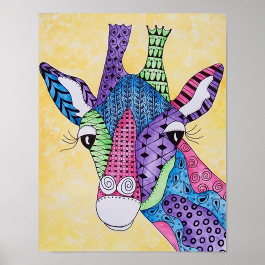 Poster animal Zen Giraffe (Devant)