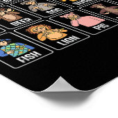 Poster Animals Asl Hand Gesture Animals Deaf Hearing Loss (Coin)