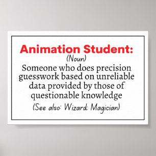 Poster Animation amusante Définition de l'étudiant
