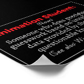 Poster Animation Étudiante définition amusante (Coin)