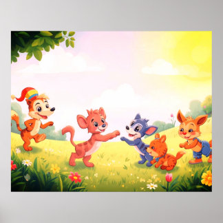 Poster Animaux à Fourrure Adorables pour le Mur de Vos Pe