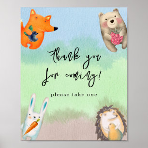 Poster Animaux à l'aquarelle - Merci d'être venus