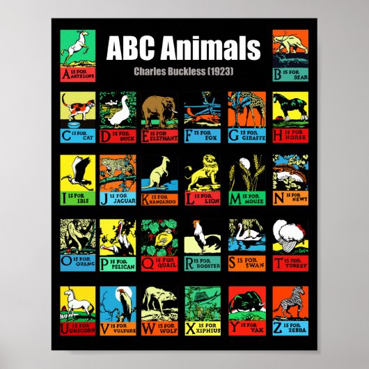 Poster Animaux ABC, Charles Buckles (1923) (Devant)