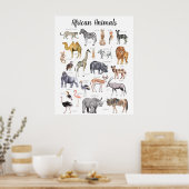 Poster Animaux africains | Formation en classe (Cuisine)