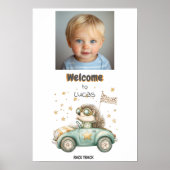 Poster Animaux amusants Voitures de course 2e anniversair (Devant)