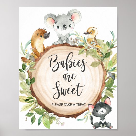 Poster Animaux australiens Les bébés verdoyants sont doux (Devant)