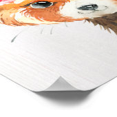 Poster Animaux bébé panda rouge floral aquarelle (Coin)