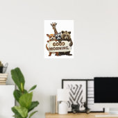 Poster Animaux, Bonjour, (Bureau à domicile)