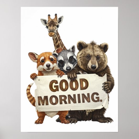 Poster Animaux, Bonjour, (Devant)