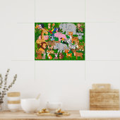 Poster Animaux caricaturaux (Cuisine)