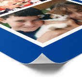 Poster Animaux chats 4 collage photo ajouter nom bleu (Coin)