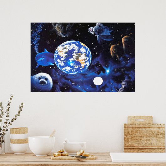 Poster Animaux dans l'espace (Cuisine)