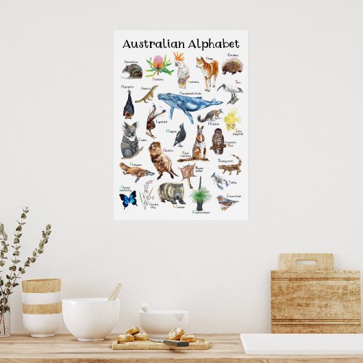 Poster Animaux d'Australie (Cuisine)