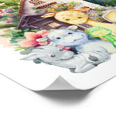 Poster Animaux de bébé mignons et maison heureuse | Texte (Coin)