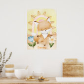 Poster Animaux de bébé renard personnalisé Boho Rainbow (Cuisine)