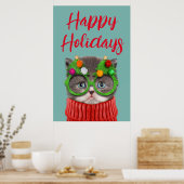 Poster Animaux de bébés cutest | Chandail de Noël de chat (Cuisine)