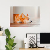 Poster Animaux de bébés cutest | Corgi Sleeping (Bureau à domicile)