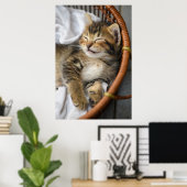 Poster Animaux de bébés cutest | Cute Tabby Chat Dormir (Bureau à domicile)