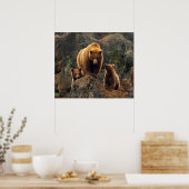 Poster Animaux de bébés cutest | Famille d'ours Brown (Cuisine)