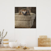 Poster Animaux de bébés cutest | Hérisson dans un panier (Cuisine)