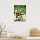 Poster Animaux de bébés cutest | Kit et maman Fox adorabl (Cuisine)