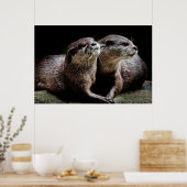 Poster Animaux de bébés cutest | Otters tenant les mains (Cuisine)
