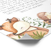 Poster Animaux de bois Baby shower couche nocturne tardiv (Coin)