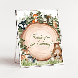 Poster Animaux de bois Merci à tranche de bois pour venir