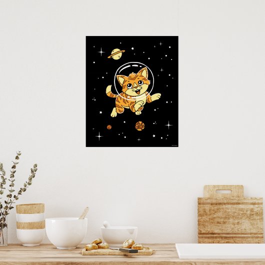 Poster Animaux De Chat Dans L'Espace (Cuisine)