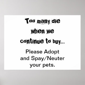 Poster Animaux de compagnie adoptent Spay Neuter Surpopul