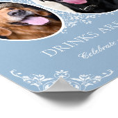 Poster Animaux de compagnie Blue Coastal Chic Mariage Ope (Coin)