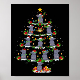 Poster Animaux de compagnie Jumeaux Père Noël Mole arbre