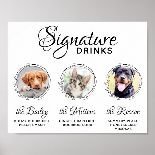 Poster Animaux de compagnie Signature Boissons Bar Person (Devant)