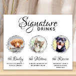 Poster Animaux de compagnie Signature Boissons Bar Person<br><div class="desc">Signature Cocktails de vos animaux de compagnie ! Inclure votre meilleur chien, meilleur chat et tout animal de compagnie dans votre mariage avec son bar à boissons signature pour vos invités. Parfait pour les amoureux de les chiens, et un bar spécial chien sera un succès à votre mariage. Blanc simple...</div>
