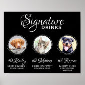 Poster Animaux de compagnie Signature Boissons Noir 3 Pho (Devant)