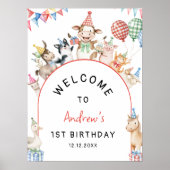 Poster Animaux de ferme Anniversaire Barnyard Bienvenue (Devant)