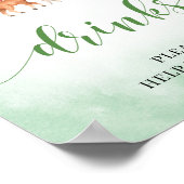 Poster Animaux de ferme baby shower boissons panneau de d (Coin)