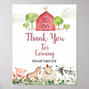 Poster Animaux de ferme Barnyard Merci pour venir