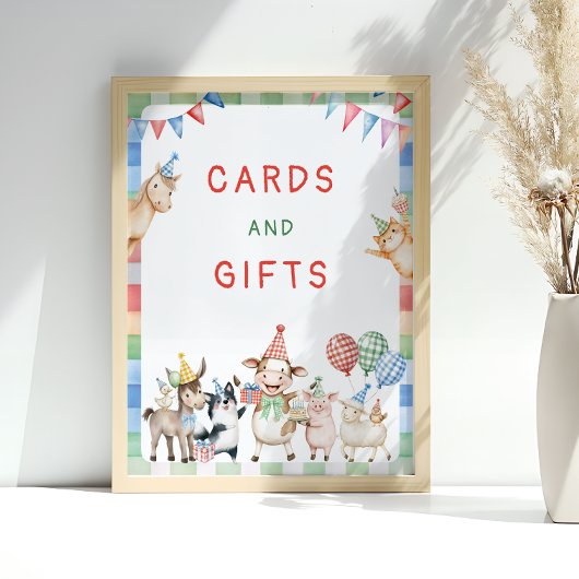 Poster Animaux de ferme Cartes et cadeaux d'anniversaire