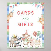 Poster Animaux de ferme Cartes et cadeaux d'anniversaire (Devant)