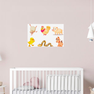 Poster Animaux de Ferme et de Compagnie Mignons