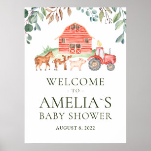 Poster Animaux de ferme Parade Baby shower de bienvenue P