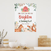 Poster Animaux de ferme Parade Bienvenue Baby-Anniversair (Cuisine)