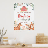 Poster Animaux de ferme Parade Bienvenue Baby-Anniversair (Cuisine)