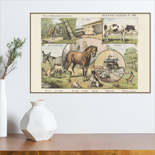 Poster Animaux de ferme Vintage néerlandais