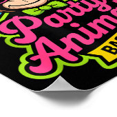 Poster Animaux de fête baseball singe drôle slime vibrant (Coin)