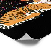 Poster Animaux de fête de tigre faisant la fête  (Coin)