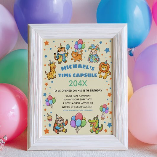 Poster Animaux de Fête ZOO Capsule Temporelle de Premier