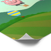 Poster Animaux de la ferme à ballon à air chaud (Coin)